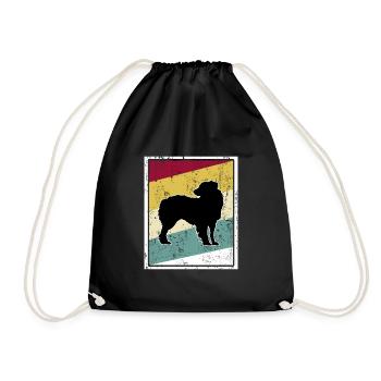 Aussie Australian Shepherd Retro Vintage Stripes - Sac de sport léger - noir - Devant