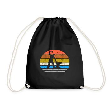 Hufschmied Amboss Retro Silhouette - Turnbeutel - Schwarz - Vorne