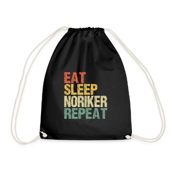 Noriker manger sommeil en disant rétro grunge drôle - Sac de sport léger - noir - Devant