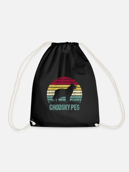 Chodsky Pes Hunderasse Retro Vintage Silhouette - Turnbeutel - Schwarz