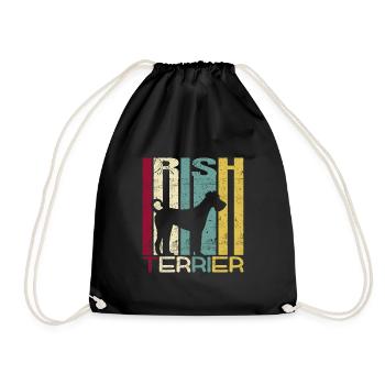 Irish Terrier chien Retro Style Silhouette Rayures - Sac de sport léger - noir - Devant