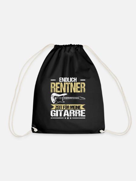 Gitarre Endlich Rente Rentner Zeit Spruch Lustig - Turnbeutel - Schwarz
