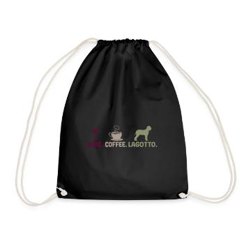 Café de vin de race de chien Lagotto Romagnolo disant - Sac de sport léger - noir - Devant