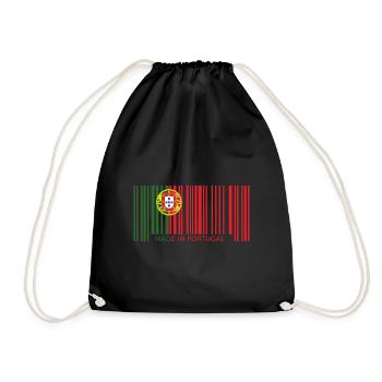 Portugal drapeau code à barres armoiries faites en drôle - Sac de sport léger - noir - Devant