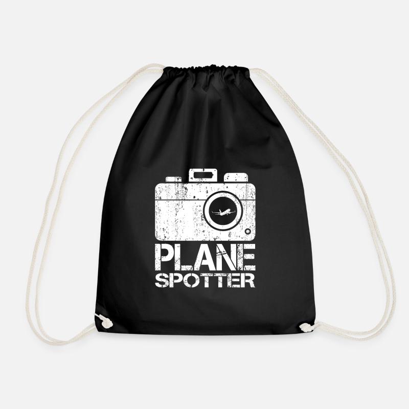 Plane Spotter Avions Regarder caméra - Sac de sport léger - noir