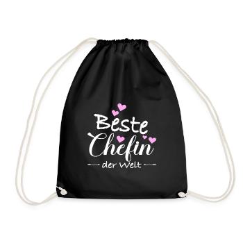 Chefin Beste Welt Verabschiedung Spruch Geschenk - Turnbeutel - Schwarz - Vorne