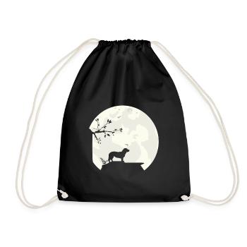 Alpine Dachsbracke full moon silhouette - Drawstring Bag - black - Front