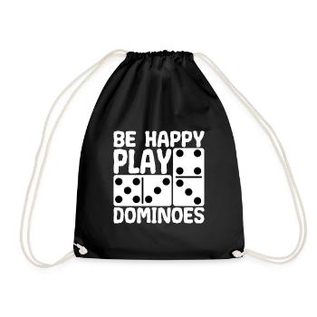 Dominoes Spiel Be Happy Play - Turnbeutel - Schwarz - Vorne