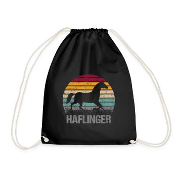 Haflinger Horse Retro Vintage Silhouette - Drawstring Bag - black - Front