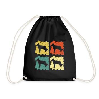 Berger suisse blanc Pop Art - Sac de sport léger - noir - Devant