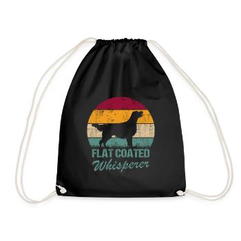 Flat Coated Retriever Whisperer - Drawstring Bag - black - Front