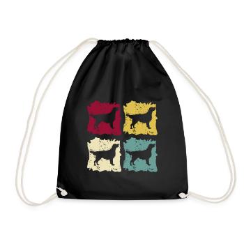 Flat Coated Retriever Retro Vintage - Drawstring Bag - black - Front