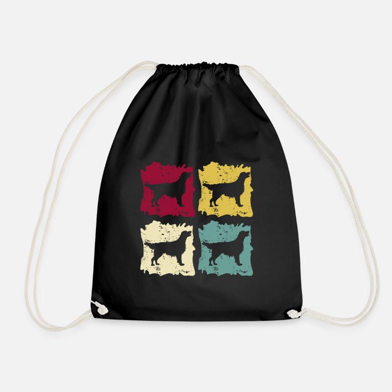 Flat Coated Retriever Retro Vintage - Turnbeutel - Schwarz