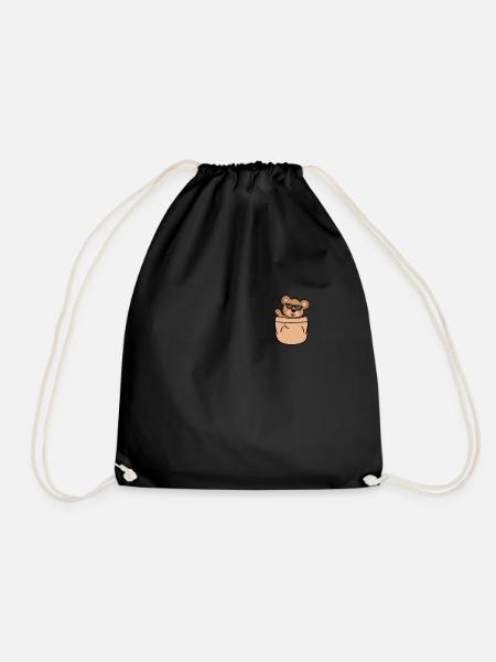 Bär in Brusttasche Tasche Sonnenbrille - Turnbeutel - Schwarz