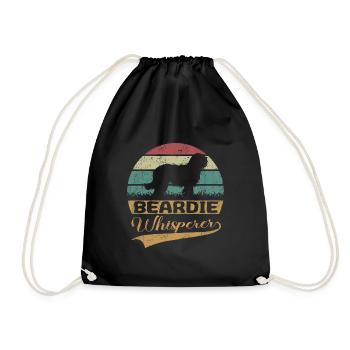 Bearded Collie Beardie Whisperer - Drawstring Bag - black - Front