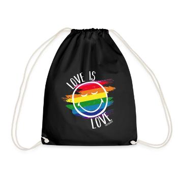 Love is Love Smileyworld blanc - Sac de sport léger - noir - Devant
