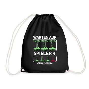 Schwangerschaft verkünden Baby 4 Kind viertes - Turnbeutel - Schwarz - Vorne