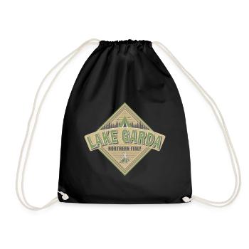 Gardasee Italien Vintage Camping Design - Turnbeutel - Schwarz - Vorne
