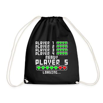 Pregnancy announce baby 5 child five fifth - Drawstring Bag - black - Front