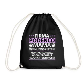 Podenco Windhund Canario Mama Hundebesitzerin - Turnbeutel - Schwarz - Vorne