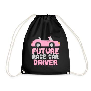 Future Race Car Driver Rennwagen Baby Mädchen Pink - Turnbeutel - Schwarz - Vorne