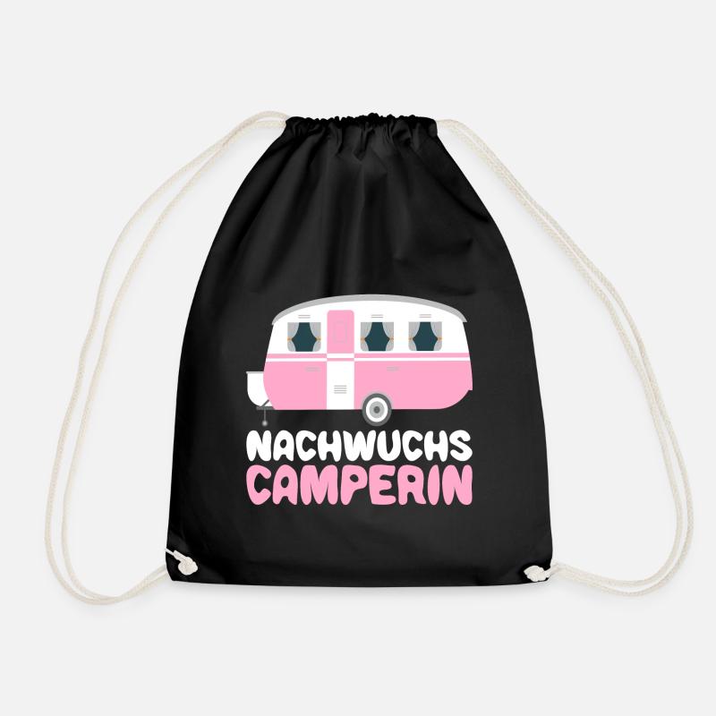 Nachwuchs Camperin Camping Baby Mädchen Kind - Turnbeutel - Schwarz