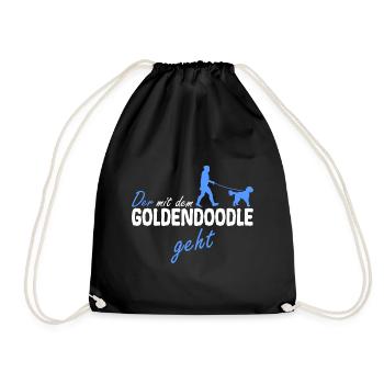 Goldendoodle Doodle Hund der mit dem geht Dad Papa - Turnbeutel - Schwarz - Vorne