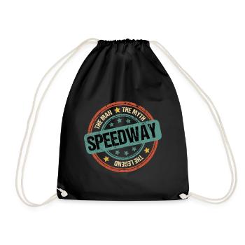 Speedway Motorrad Motorbike Dad Vintage Lustig - Turnbeutel - Schwarz - Vorne