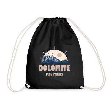 Dolomite Mountains Italy Vintage Mountain Hiking - Drawstring Bag - black - Front