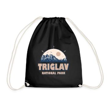 Triglav National Park Slovenia Vintage Hiking - Drawstring Bag - black - Front