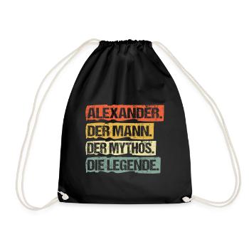 Alexander der mann der mytho die legende - Turnbeutel - Schwarz - Vorne