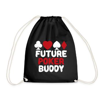 Future Poker Player Buddy Baby Boy Girl Cute - Drawstring Bag - black - Front