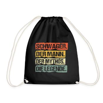 Geschenkidee für Schwager Geburtstag Lustig sprüch - Turnbeutel - Schwarz - Vorne