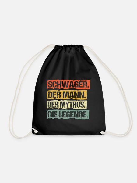 Geschenkidee für Schwager Geburtstag Lustig sprüch - Turnbeutel - Schwarz