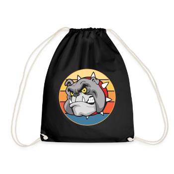 Bulldogge Hunderasse Vintage Retro Sonnenuntergang - Turnbeutel - Schwarz - Vorne