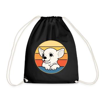 Mignon Chihuahua Dog Breed Vintage Retro Sunset - Sac de sport léger - noir - Devant