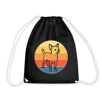 Mignon Chihuahua Dog Breed Vintage Retro Sunset - Sac de sport léger - noir - Devant