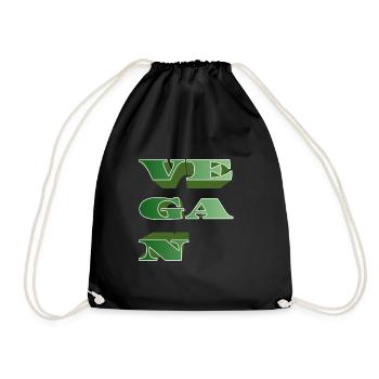 VEGAN - Drawstring Bag - black - Front