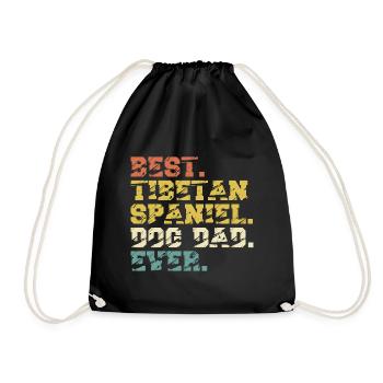 Épagneul tibétain papa papa papa papa propriétaire Vintage - Sac de sport léger - noir - Devant