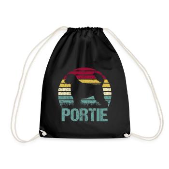 Portuguese Water Dog Portie PWD Vintage Retro - Turnbeutel - Schwarz - Vorne