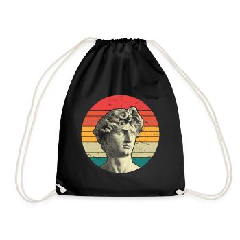 Griechische Retro-Statue Vintage - Turnbeutel - Schwarz - Vorne