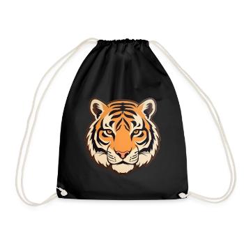 Tiger - Drawstring Bag - black - Front