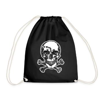 Skull and Bone Pirate - Drawstring Bag - black - Front
