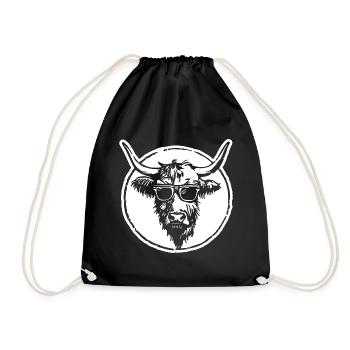 Highland Cow - Drawstring Bag - black - Front