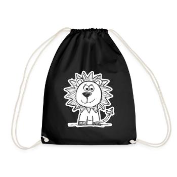 Lion Lion Head - Drawstring Bag - black - Front
