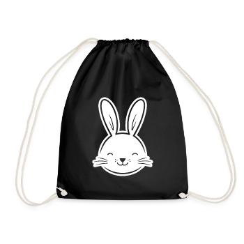 Hase Kaninchen - Turnbeutel - Schwarz - Vorne