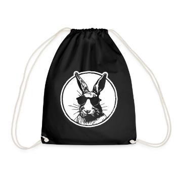 Hase Kaninchen - Turnbeutel - Schwarz - Vorne