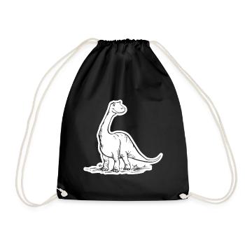 Dinosaur Dino - Drawstring Bag - black - Front
