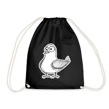 Pigeon pigeons pigeon fancier gift - Drawstring Bag - black - Front
