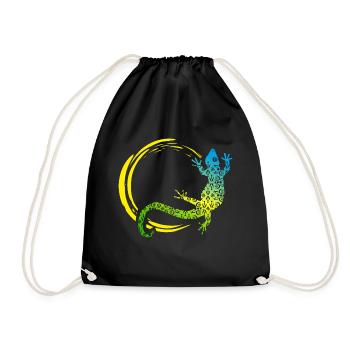 Design Gecko Lizard Sun - Drawstring Bag - black - Front
